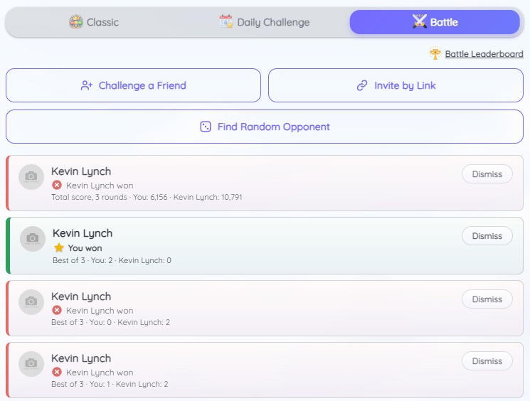Number Connect battle list